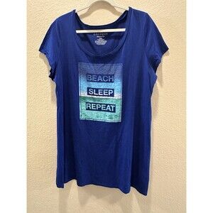 Cacique Beach Sleep Repeat Sleep Shirt 18/20